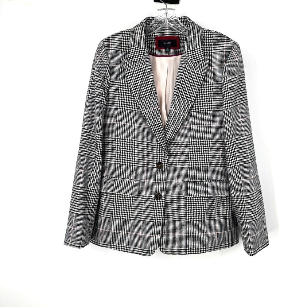 J. Crew Boyfriend Blazer Nello Gori Italian Wool Blend 10 Plaid Old Money Preppy